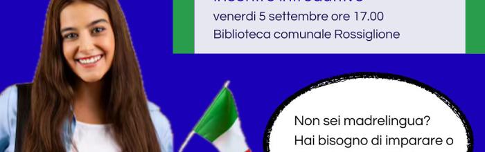 Rossiglione, Biblioteca comunale "N. Odone" - "Conversazioni in italiano" - incontro introduttivo venerdì 5 settembre 2025 - ore 17