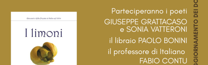 Chiavari, Biblioteca della Società Economica, Sala Ghio Schiffini, sabato 11 ottobre - ore 16:30 - Presentazione dell'annuario della poesia italiana 2025 "I limoni"