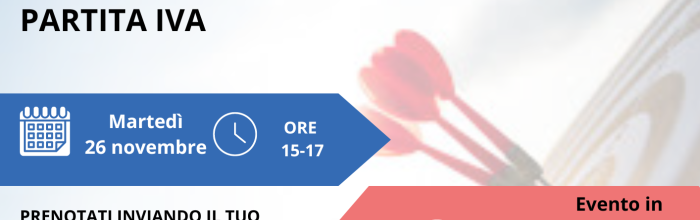 Genova, via Boccardo 1 - Sede C.L.P. - Centro Informagiovani e Centro Ligure per la Produttività - martedì 26 novembre 2024 - dalle 15.00 alle 17.00 - "Avvio impresa e partita iva" - Evento in presenza