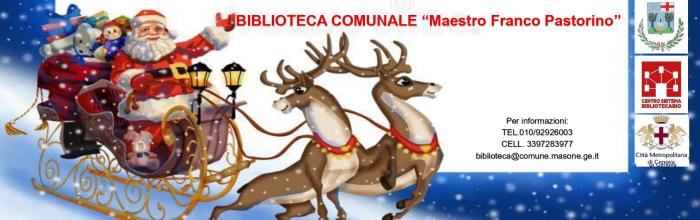 NpL Liguria - Masone, Biblioteca comunale "Maestro Franco Pastorino" - mercoledì 17 dicembre - ore 15.30 - "Letture di Natale" - per famiglie con bambini e bambine 3/6 anni