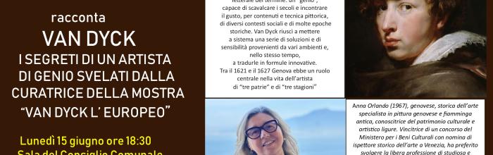 Masone, Biblioteca Comunale,"Maestro Franco Pastorino" - lunedì 15 giugno ore 18.30 - Conferenza "Van Dyck" con Anna Orlando