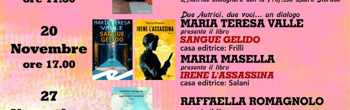 Cogoleto, Biblioteca “E. Firpo” - giovedì 20 novembre - ore 17:30 - Incontro con le autrici Maria Teresa Valle e Maria Masella