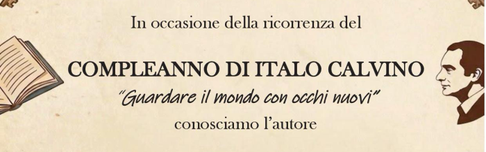 Sori, Biblioteca Comunale "Italo Calvino" -  giovedì 15 ottobre ore 17.00 - un omaggio a Italo Calvino 