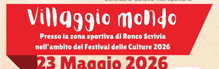 Ronco Scrivia, Biblioteca comunale "Tranquillo Marangoni", sabato 23 maggio 2026 - "Festival delle Culture"