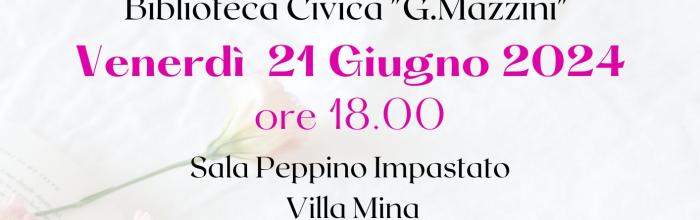 Arenzano - Villa Mina, Sala "Peppino Impastato" - 21 giugno 2024, ore 18 - Presentazione del libro: "Drama" di Annina Vallarino