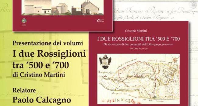  Rossiglione, Sala municipale del Comune, sabato 23 marzo 2024 - ore 16 - Presentazione dei due volumi: "I due Rossiglioni" di Cristino Martini