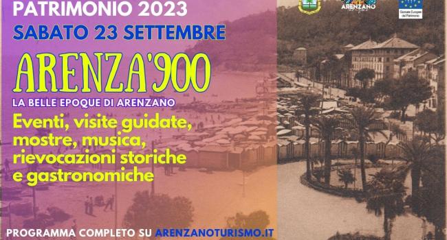 Arenzano, sabato 23 settembre - Giornate Europee del Patrimonio - "Arenza '900: La Belle Époque di Arenzano"  