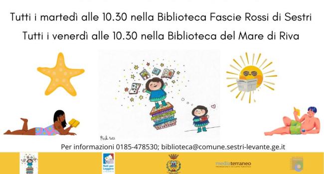 NpL Liguria - Sestri Levante/Riva Trigoso, Biblioteche - dal 1 luglio ogni martedì e venerdì, alle ore 10.30, nei mesi di luglio e agosto - riparte il ciclo d'incontri: "Fantasticamente!" letture per bambini e famiglie