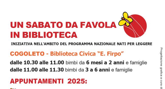 NpL Liguria - Cogoleto, Biblioteca civica "E. Firpo" - sabato 25 ottobre, ore 10.30 - "Un sabato da favola in Biblioteca" per bambine e bambini da 6 mesi a 6 anni 
