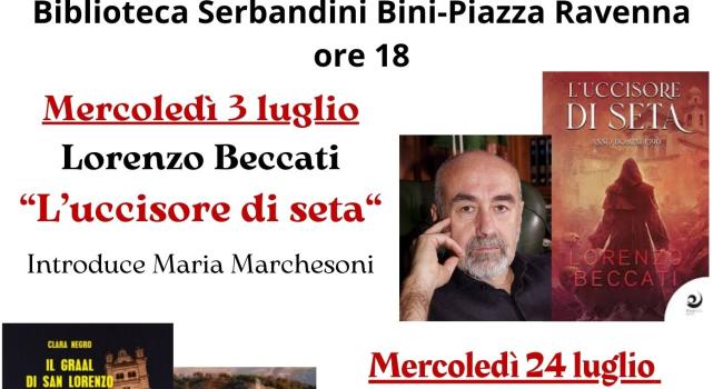  Lavagna, Biblioteca civica "G. Serbandini Bini", mercoledì 3 luglio 2024 - ore 18 - Lorenzo Beccati presenta il suo libro. "L'uccisore di seta" 