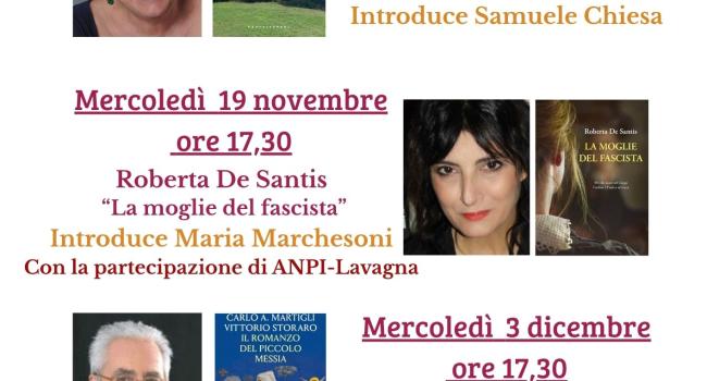 Lavagna, Biblioteca" G.Serbandini Bini", mercoledì 19 novembre - incontro con la scrittrice Roberta De Santis per la presentazione del suo ultimo libro "La moglie del fascista" 