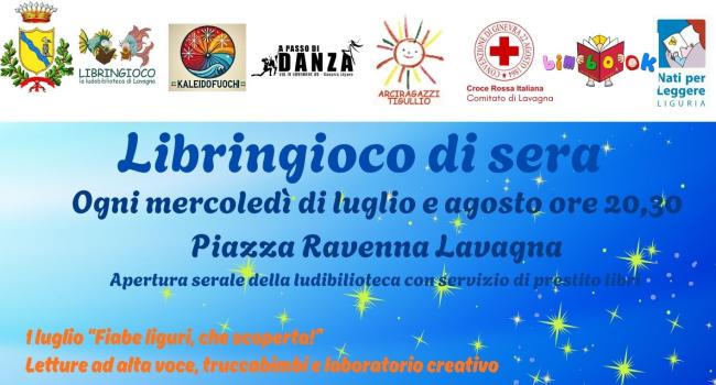 Lavagna, Biblioteca civica" Giovanni Serbandini Bini" - tutti i mercoledì - "Libringioco Di Sera"