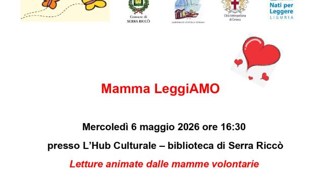 NpL Liguria - Serra Riccò, Biblioteca Comunale "E. Firpo" - mercoledì 6 maggio ore 16.30 - "Mamma LeggiAMO"