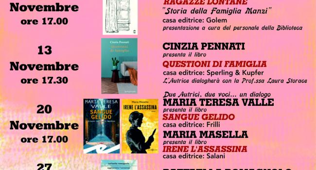  Cogoleto, Biblioteca “E. Firpo”  - Piazzale Caduti di Nassirya - 13 novembre 2025, alle ore 17:30 - incontro con l’autrice Cinzia Pennati, per la presentazione del libro “Questioni di famiglia”. 