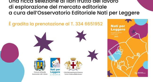 Busalla, Biblioteca "B. von Suttner", mercoledì 27 maggio - Incontro per educatori e famiglie - "Libri e letture da 0 a 36 mesi" - A cura di Donatella Curletto e Caterina Pozzo (Coordinamento NpL Liguria) 