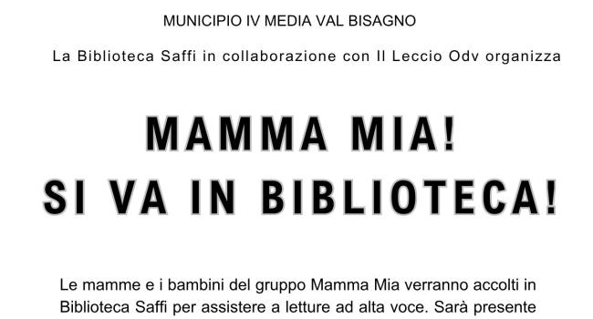 NpL Liguria - Genova, Biblioteca "Saffi", venerdì 17 ottobre - ore 9.30 - "Mamma mia! Si va in biblioteca! 