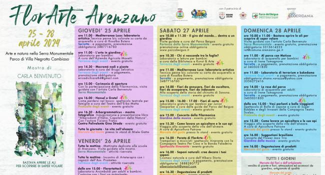 Arenzano - Parco Villa Negrotto Cambiaso - dal 25 al 28 aprile 2024 - "FlorArte Arenzano"