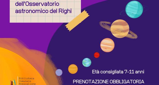 Rossiglione, Biblioteca comunale "N. Odone" - venerdì 28 marzo ore 16.30 e ore 21.00 - Due appuntamenti "stellari" in collaborazione con l'Osservatorio astronomico del Righi