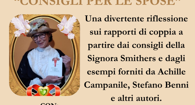 Carasco, Biblioteca civica, sabato 16 maggio - ore 17.00 - evento "CONSIGLI PER LE SPOSE"