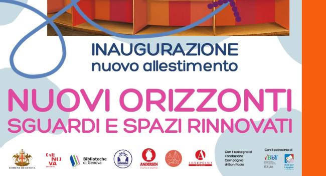 Genova, Biblioteca "De Amicis", venerdì 28 febbraio e sabato 1 marzo 2025 - "Nuovi orizzonti: sguardi e spazi rinnovati" - Inaugurazione nuovo allestimento 