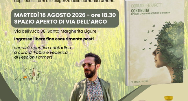 Santa Margherita, Biblioteca comunale A.e A. Vago - martedì 18 agosto ore 18.30  conversazione aperta"CONTINUITA' con aperitivo finale