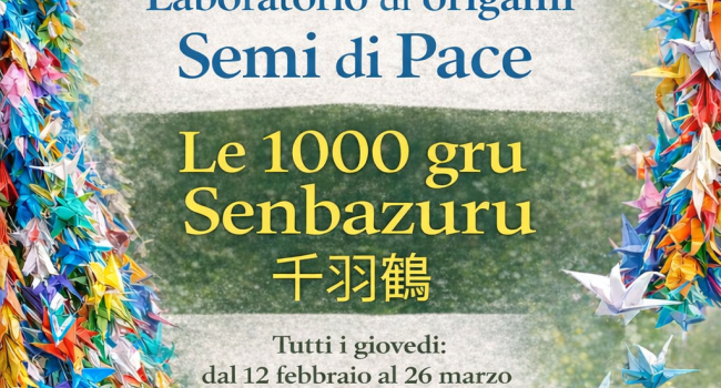 Chiavari, Biblioteca "Società Economica", da giovedì 12 febbraio a giovedì 26 marzo - Laboratorio di origami "Semi di Pace"