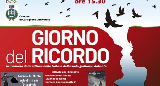 Castiglione Chiavarese, Biblioteca comunale, sabato 8 febbraio - dalle ore 15.30 - "Il giorno del ricordo" - per bambini e ragazzi