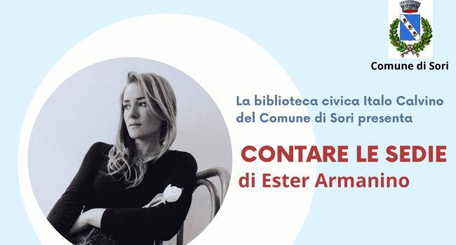 CONTARE LE SEDIE: Presentazione del libro di Ester Armanino - SORI, sabato 22 maggio ore 10.30