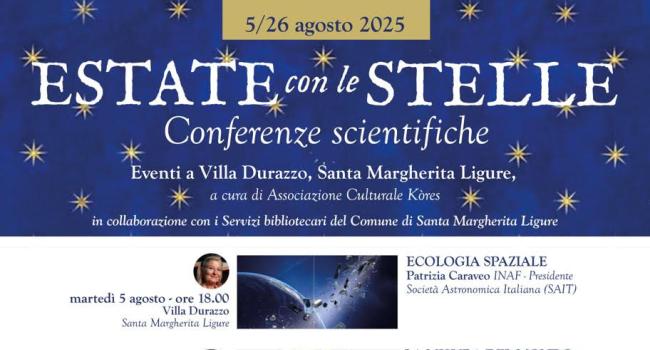 Santa Margherita Ligure, Villa Durazzo, dal 5 al 26 agosto - Rassegna culturale: "Estate con le stelle" 