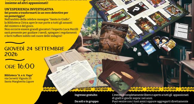 Santa Margherita," Biblioteca Comunale A.e A. Vago" giovedì 24 settembre ore 16.00  - Giochi in scatola 