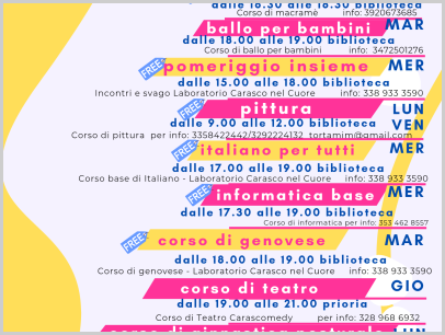 I nostri corsi in biblioteca