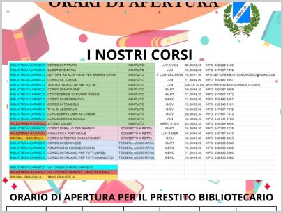Biblioteca Carasco riapre al pubblico il 14 settembre con tantissime novità e corsi