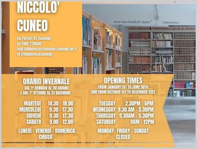 Orari Biblioteca CAMOGLI